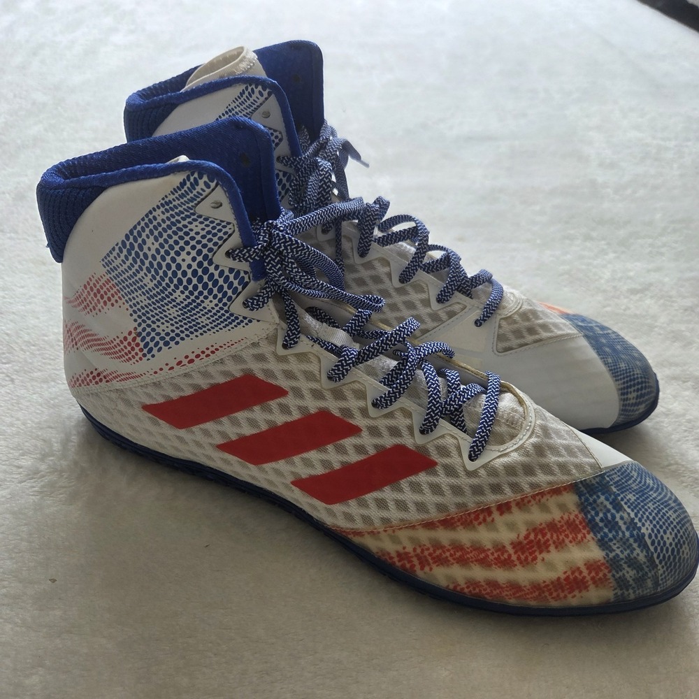 Adidas Mat Wizard 4 Wrestling Shoes Mens Size 12  Hype Red White Blue USA